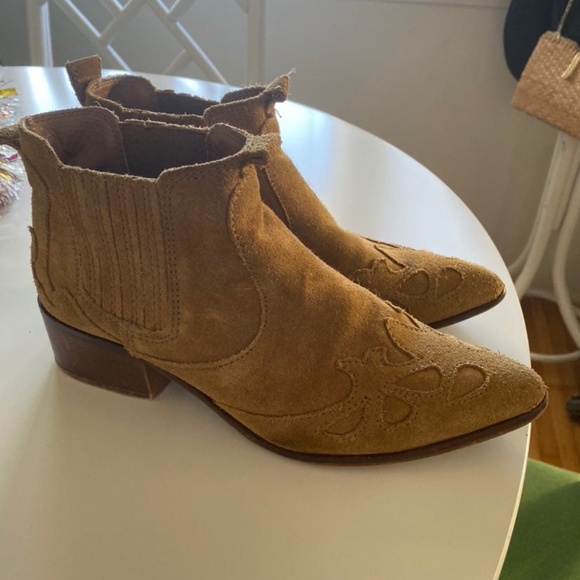 Zara Suede Cowboy Boots - Picture 1 of 4